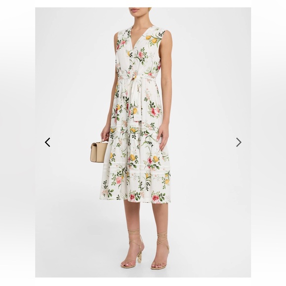 MRPs $598 Kobi Halperin Violet Tiered Floral-Print Midi Dress size S - Picture 4 of 16